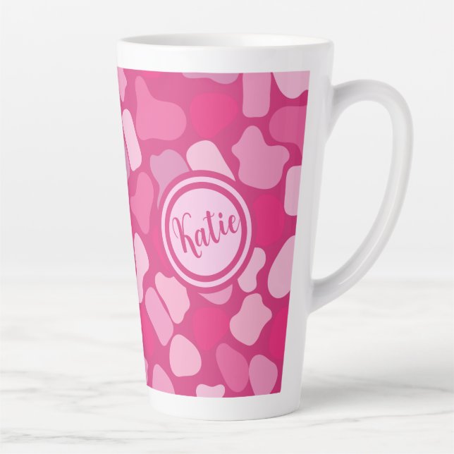 Pink Stone Pattern- Latte Mug (Right)