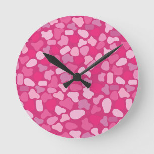 Pink Stone Pattern- Round Clock
