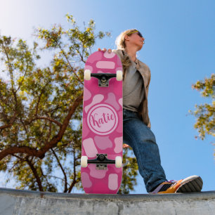 Pink Stone Pattern- Skateboard