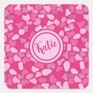 Pink Stone Pattern- Square Sticker