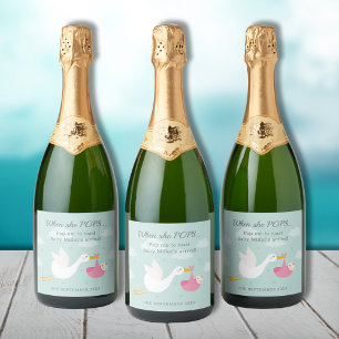 Pink Stork Bundle Pop It Sparkling Wine Label