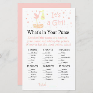 Pink Stork nest What's in your purse game