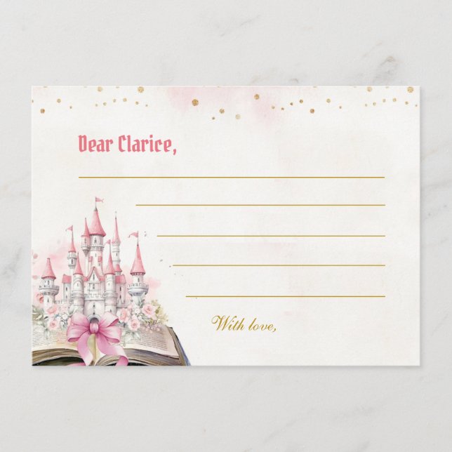 Pink Storybook 1st Birthday Time Capsule Notes (Front)