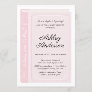 Pink Storybook Baby Shower Invitation