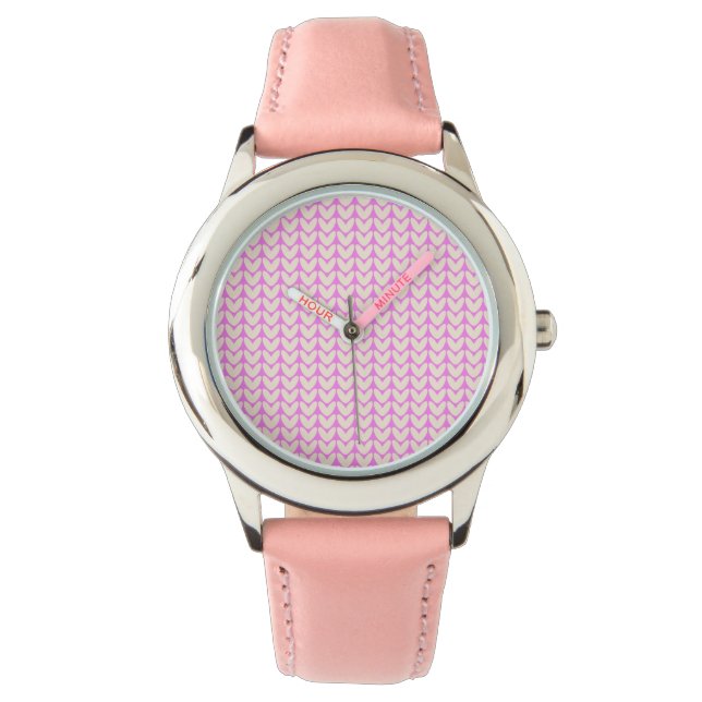 Pink Strap with Heart Shaped Design Wristwatch (Front)