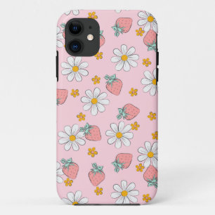 Pink Strawberries and daisies patterned  Case-Mate iPhone Case