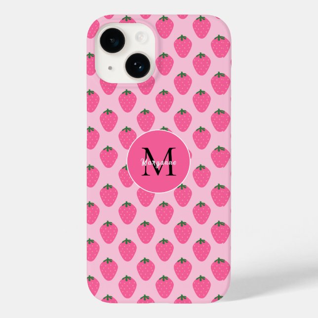 Pink Strawberries, cute customised Case-Mate iPhone Case (Back)