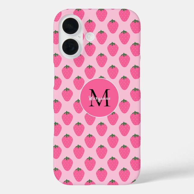 Pink Strawberries, cute customised Case-Mate iPhone Case (Back)