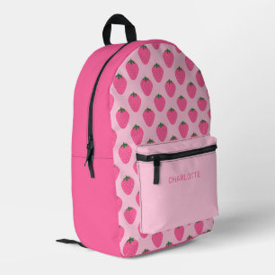 Pink Strawberries, cute customized girls  Printed Backpack
