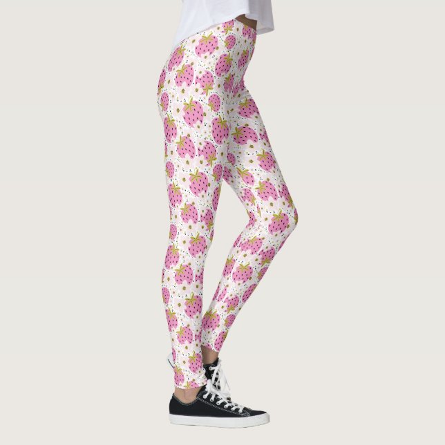 Pink Strawberries Leggings (Right)