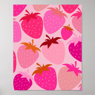 Pink Strawberries Poster