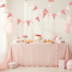 Pink Strawberries Watercolor Happy Birthday Bunting