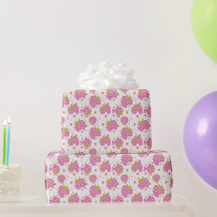 Pink Strawberries Wrapping Paper