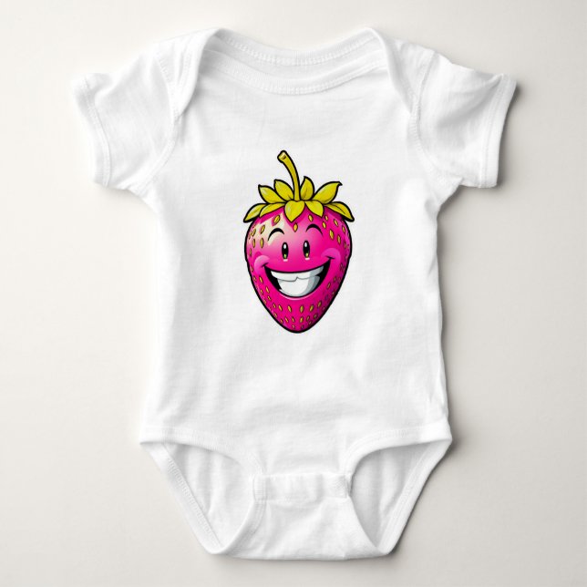 Pink Strawberry  Baby Bodysuit (Front)