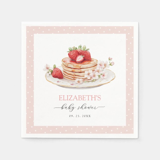 Pink Strawberry Baby Brunch Napkin (Front)