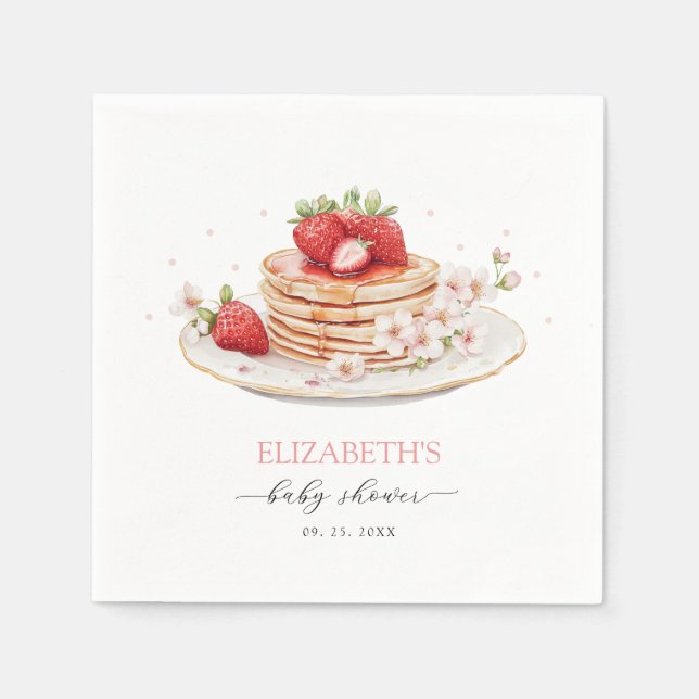 Pink Strawberry Baby Brunch Napkin (Front)