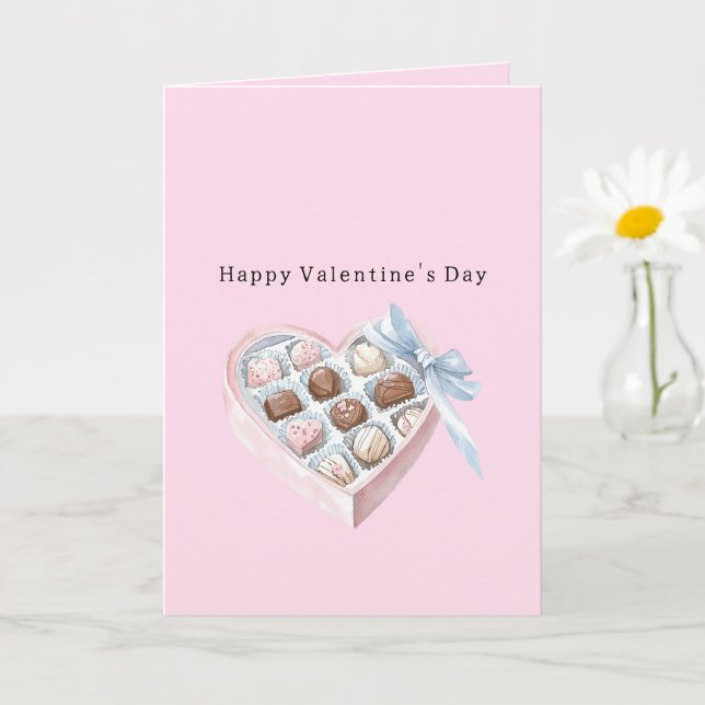 Pink Strawberry Chocolate Brown Hearts Card (Small Plant)