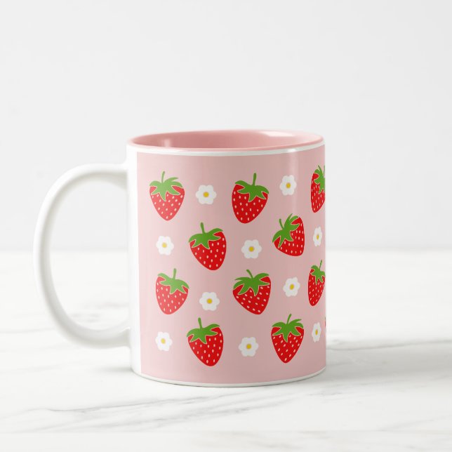 Pink Strawberry Coffee Mug (Left)