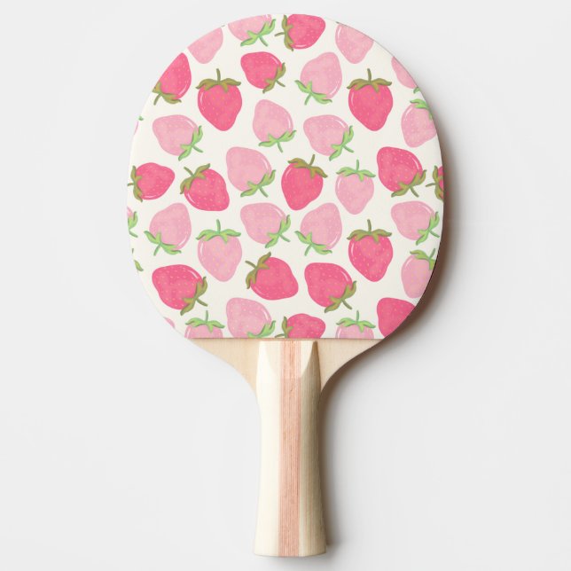 Pink Strawberry Cute and Fruity  Ping Pong Paddle (Front)