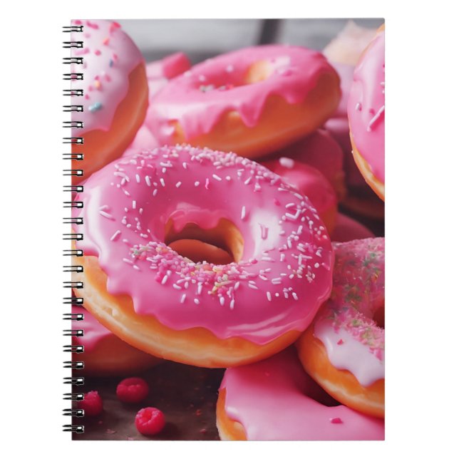 Pink Strawberry Doughnuts Notebook (Front)