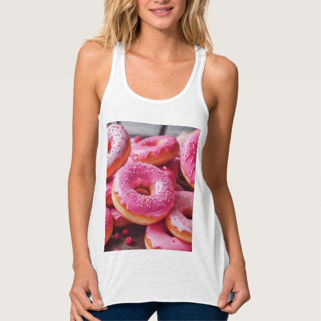 Pink Strawberry Doughnuts Singlet (Front)