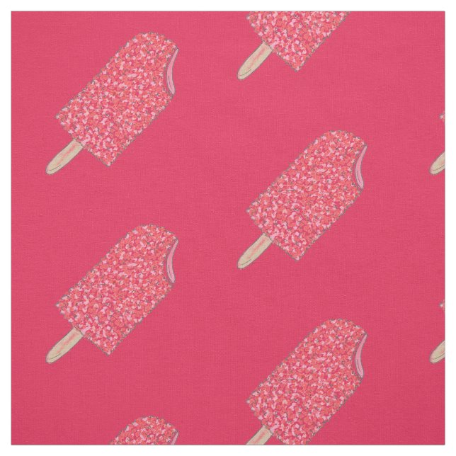 Pink Strawberry Eclair Ice Cream Popsicle Foodie Fabric (Swatch)