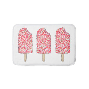 Pink Strawberry Eclair Ice Cream Popsicle Pop Bath Mat