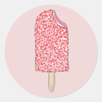 Pink Strawberry Eclair Ice Cream Popsicle Stickers