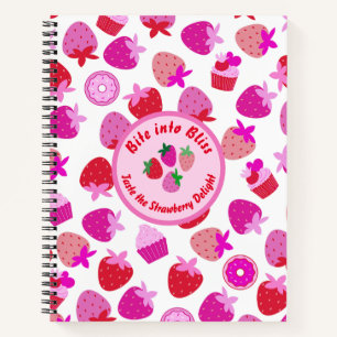pink strawberry field summer bakery nature fruit notebook