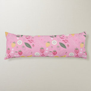 Pink Strawberry & Floral Body Pillow