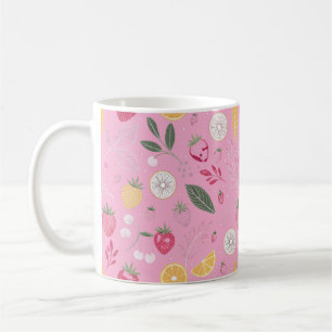 Pink Strawberry & Floral Mug