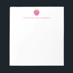 Pink Strawberry Fruit Personalised Stationery Notepad<br><div class="desc">Personalised Stationery Notepad with Cute Pink Summer Strawberry</div>