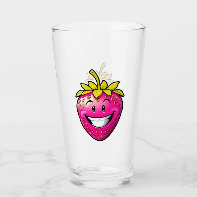 Pink Strawberry  Glass (Front)