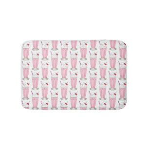Pink Strawberry Ice Cream Shoppe Milkshake Dessert Bath Mat
