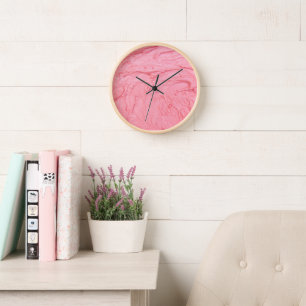 Pink Strawberry Ice Cream Texture Clock