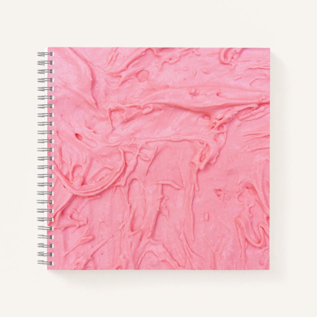Pink Strawberry Ice Cream Texture Notebook (Front)