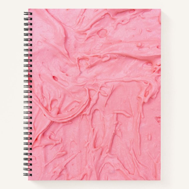 Pink Strawberry Ice Cream Texture Notebook (Front)