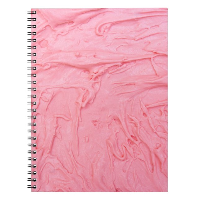 Pink Strawberry Ice Cream Texture Notebook (Front)