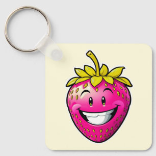 Pink Strawberry Key Ring