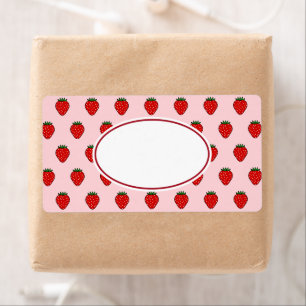 Pink Strawberry Labels