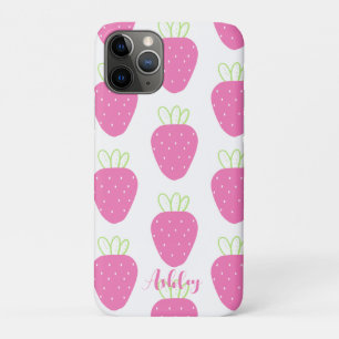 Pink Strawberry Minimalist Watercolor Fruit Fruit Case-Mate iPhone Case