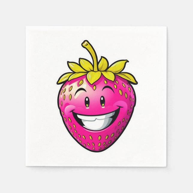 Pink Strawberry  Napkin (Front)
