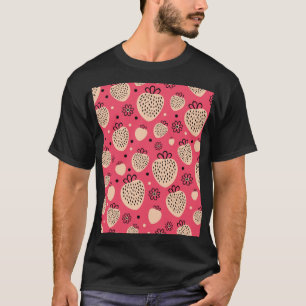 Pink strawberry pattern: seamless sweet design T-Shirt