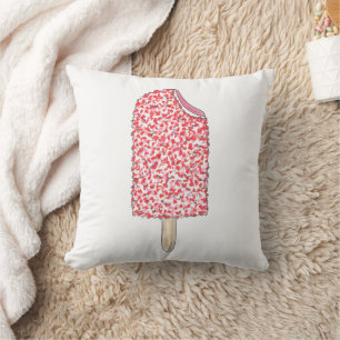 Pink Strawberry Shortcake Ice Cream Popsicle Food Cushion