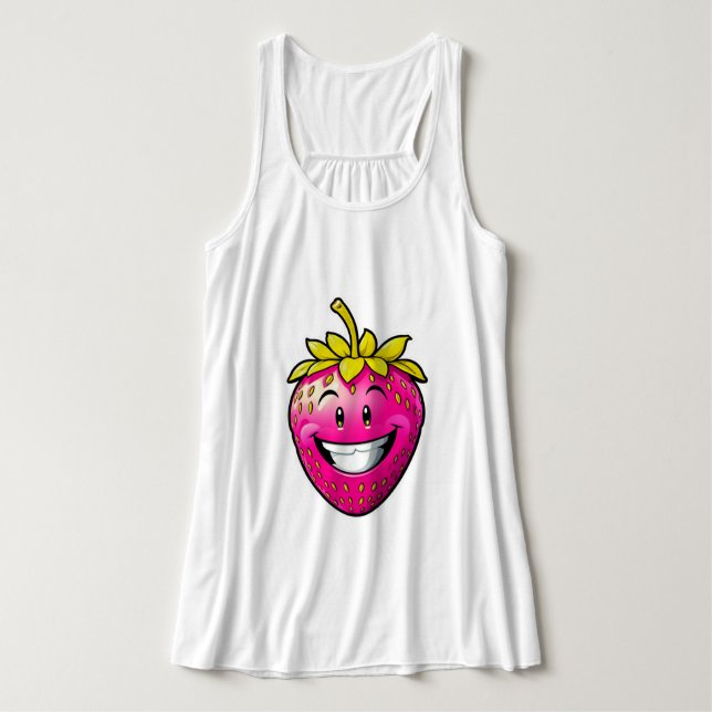 Pink Strawberry  Singlet (Design Front)