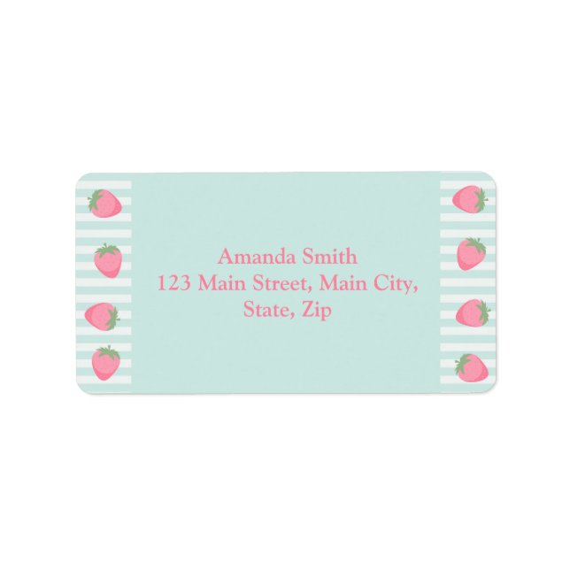 Pink Strawberry Stripes Label (Front)