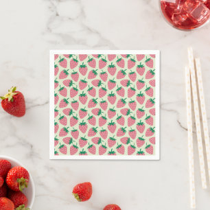 Pink Strawberry Summer Pattern Napkin