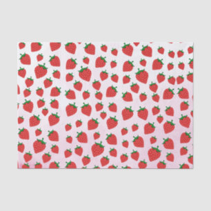 Pink Strawberry Summer Pattern  Tissue Paper
