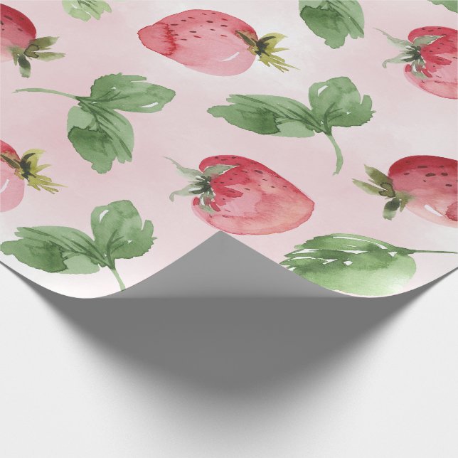 Pink Strawberry Wrapping Paper (Corner)