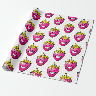 Pink Strawberry Wrapping Paper